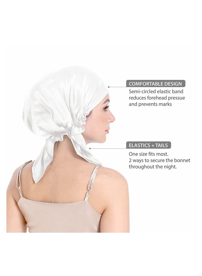 NIBEMINENT Silk Sleep Cap Bonnet for Sleeping Hair with Tie Band 100% Curly Wrap Care - Image 2