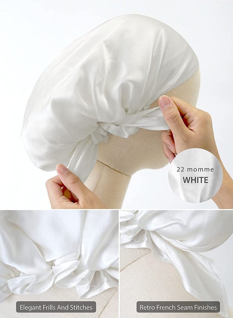 NIBEMINENT Silk Sleep Cap Bonnet for Sleeping Hair with Tie Band 100% Curly Wrap Care - Image 5