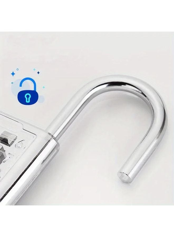 Silvery Zinc Alloy 8 Digit Combination Padlock Anti Theft Travel Luggage Lock - Image 4