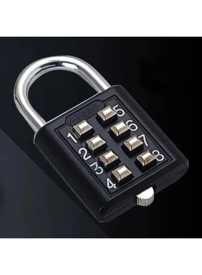 Silvery Zinc Alloy 8 Digit Combination Padlock Anti Theft Travel Luggage Lock - Image 2