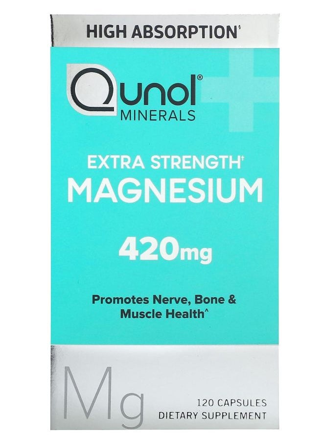 Qunol - Magnesium Extra Strength 420 mg 120 Capsules (210 mg per Capsule) - Image 1