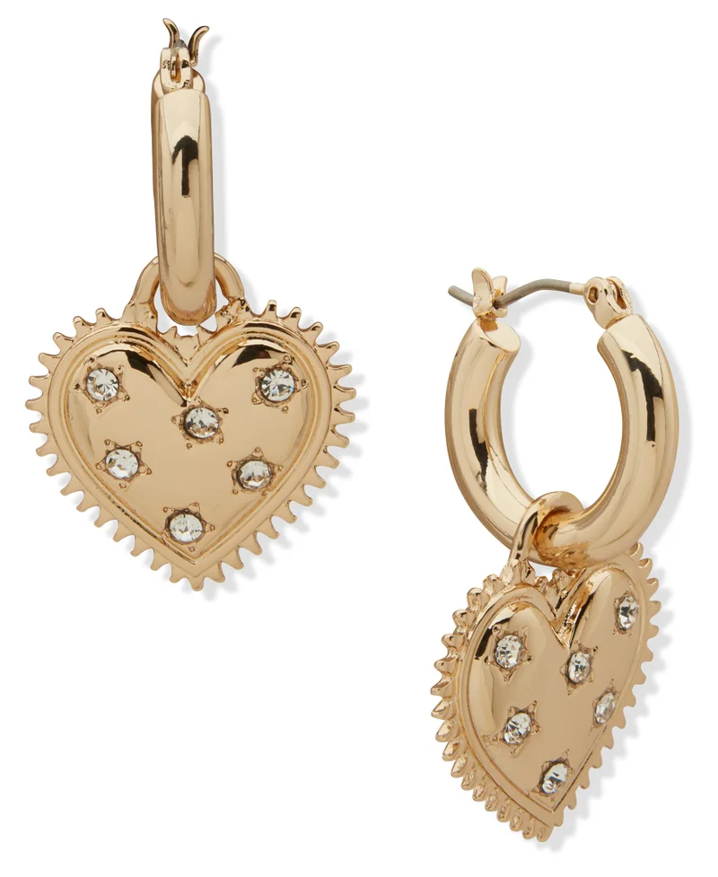 Heart click hoop earrings