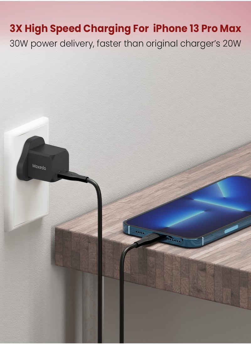 Moxedo - Moxedo 30W PD 3.0 GaN Charger PPS QC 3.0 USB-C Fast Charger Compatible with iPhone 14/Plus/Pro/Pro Max/MacBook/iPhone 13/13 pro/ 12 Mini Pro Max/iPad Pro/Galaxy S21, Pixel - Image 1