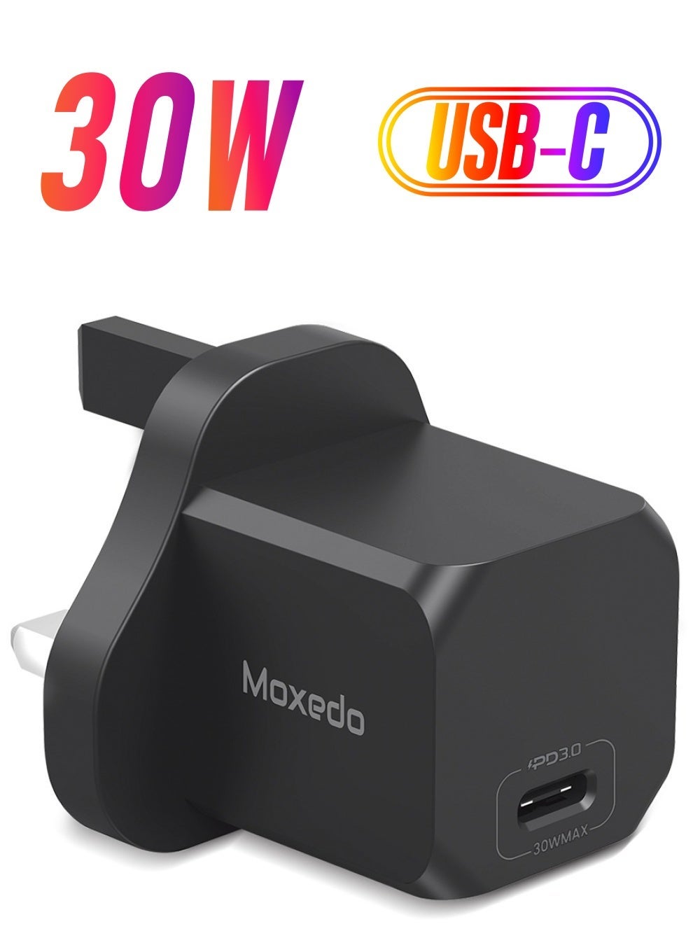 Moxedo 30W PD 3.0 GaN Charger PPS QC 3.0 USB-C Fast Charger Compatible with iPhone 14/Plus/Pro/Pro Max/MacBook/iPhone 13/13 pro/ 12 Mini Pro Max/iPad Pro/Galaxy S21, Pixel