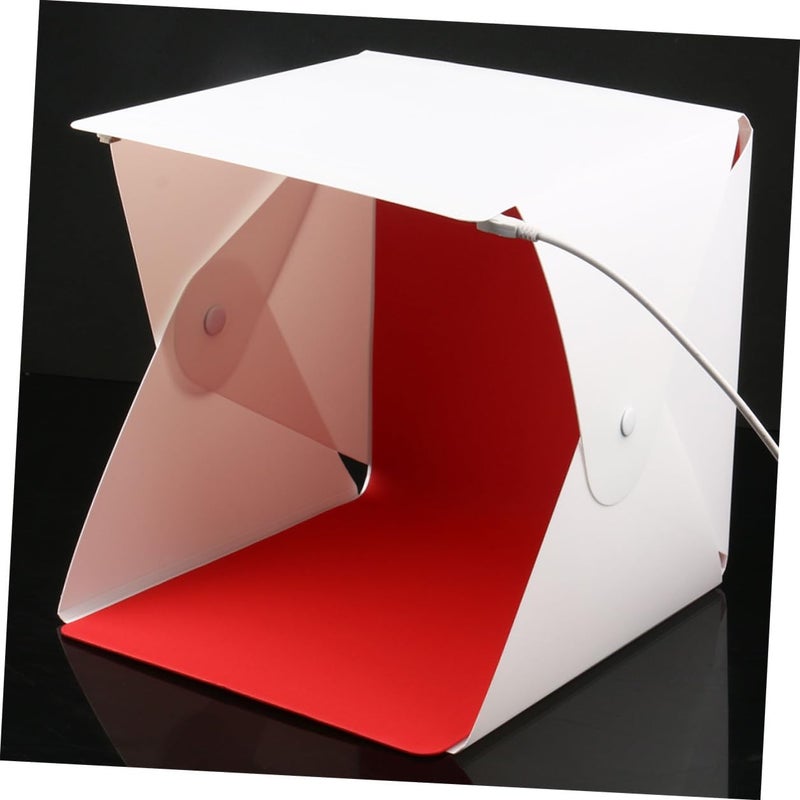 STOBAZA Portable Mini Photography Light Box with LED Soft Tent 20cm Small Photo Studio Shooting Tent Kit with 4 Colored Backdrops for Product Photography and Personal Lighting - Image 3
