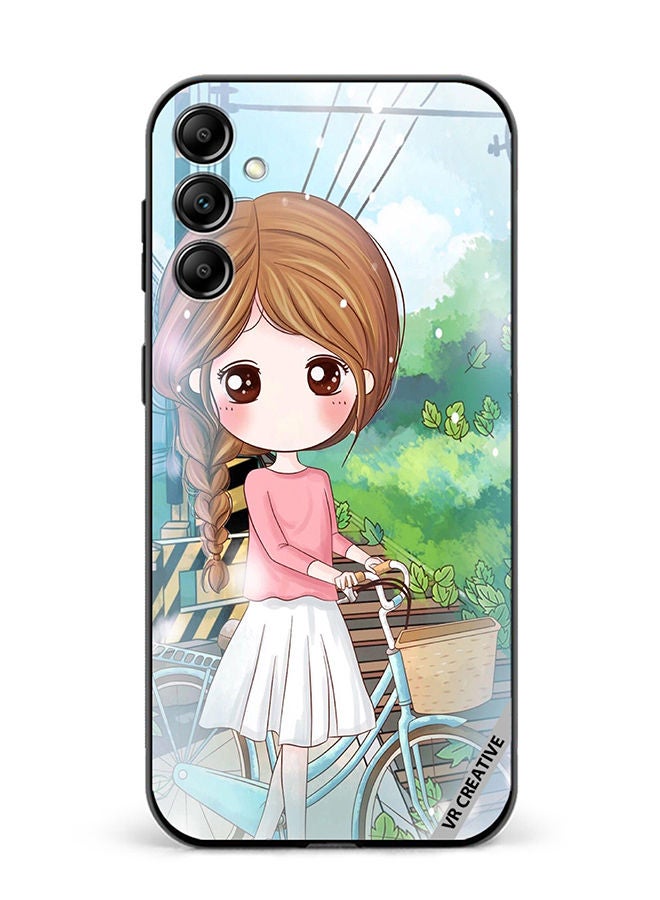 VR CREATIVE Protective Case Cover For Samsung Galaxy A34 Girl With Cycle Design Multicolour - Image 1