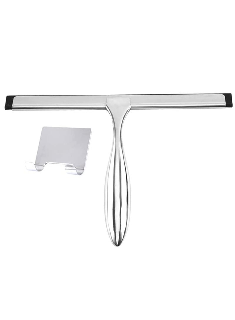 Shower Squeegee, Stainless Steel Wiper Shower Squeegee, Multi- Purpose Household Cleaning Wiper for Shower Doors, Bathroom - Image 1