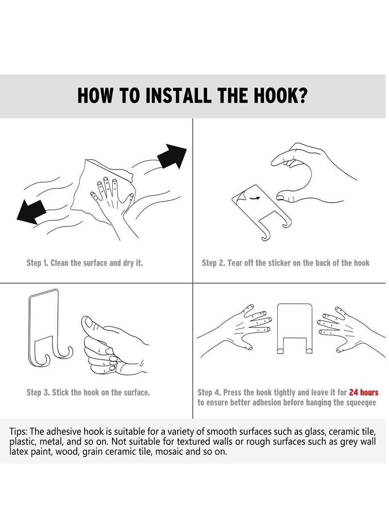 Shower Squeegee, Stainless Steel Wiper Shower Squeegee, Multi- Purpose Household Cleaning Wiper for Shower Doors, Bathroom - Image 5