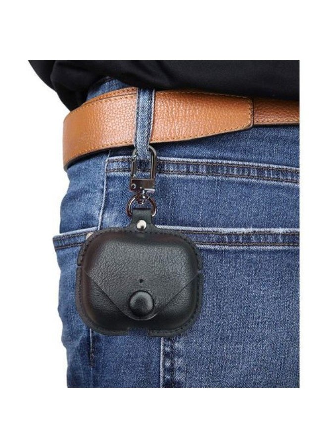 Generic - Perfect For Airpods Pro Generation Case Cover, PU Leather With Keychain For New Airpods Pro Case 2019 [Front LED Visible] (Black - Image 1