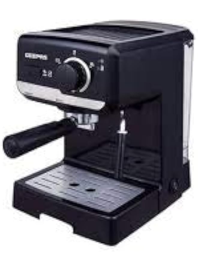 GEEPAS Gcm41507 1.25L Cappuccino Maker 1140W 15 Bar Power Brewing Pump Dual Stainless Steel Filters 2 Years Black - Image 1