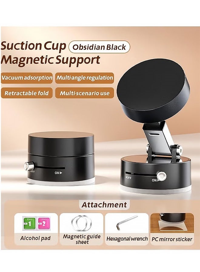 Gecomo Magnetic Phone Holder, Vacuum Magnetic Phone Holder Suction Phone Mount, Double-Sided Magnetic Cell Phone Holder for All Smooth Surface (Black) - Image 4
