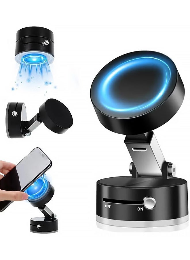 Gecomo Magnetic Phone Holder, Vacuum Magnetic Phone Holder Suction Phone Mount, Double-Sided Magnetic Cell Phone Holder for All Smooth Surface (Black) - Image 1