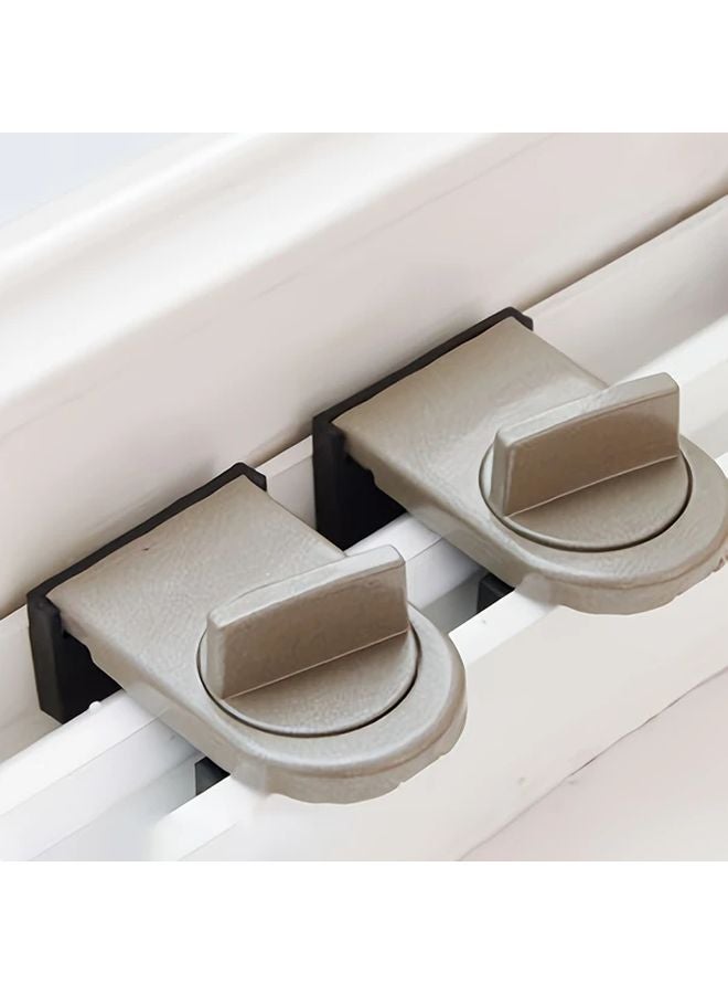 Brown Aluminum Alloy Sliding Door Lock Anti Theft Safety Design For Home And Office - Image 3