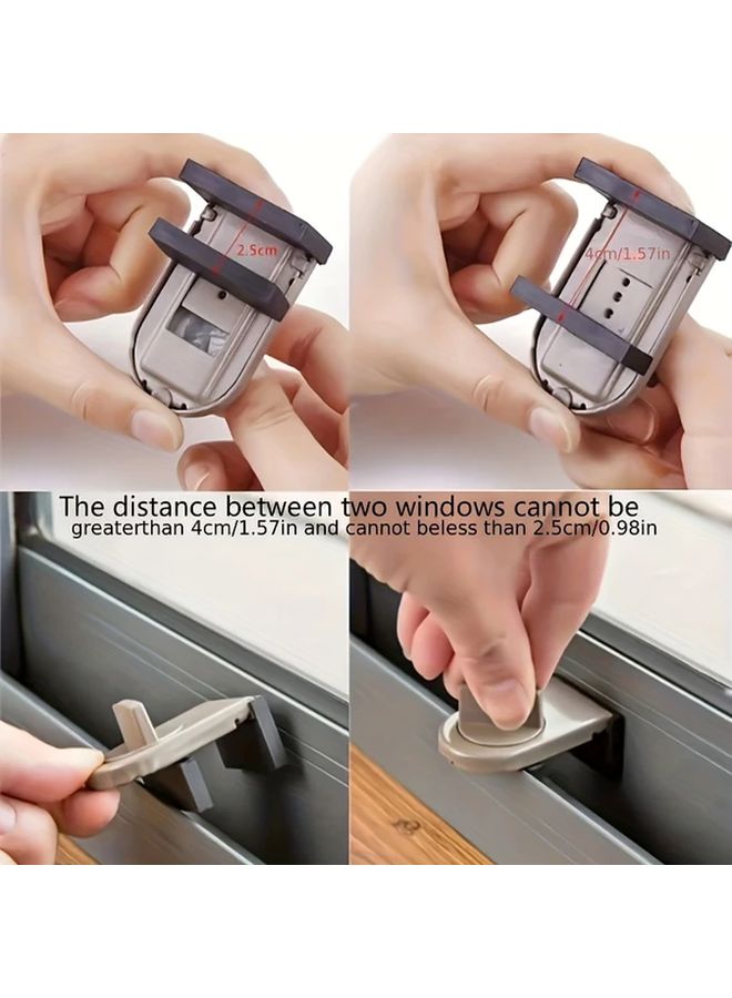 Brown Aluminum Alloy Sliding Door Lock Anti Theft Safety Design For Home And Office - Image 5