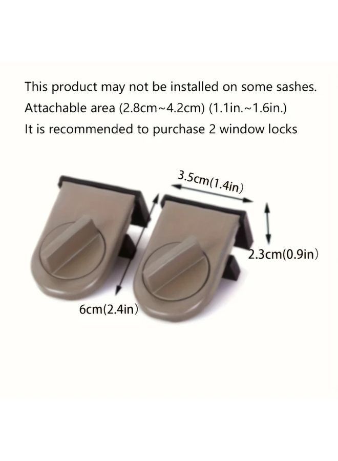 Brown Aluminum Alloy Sliding Door Lock Anti Theft Safety Design For Home And Office - Image 4