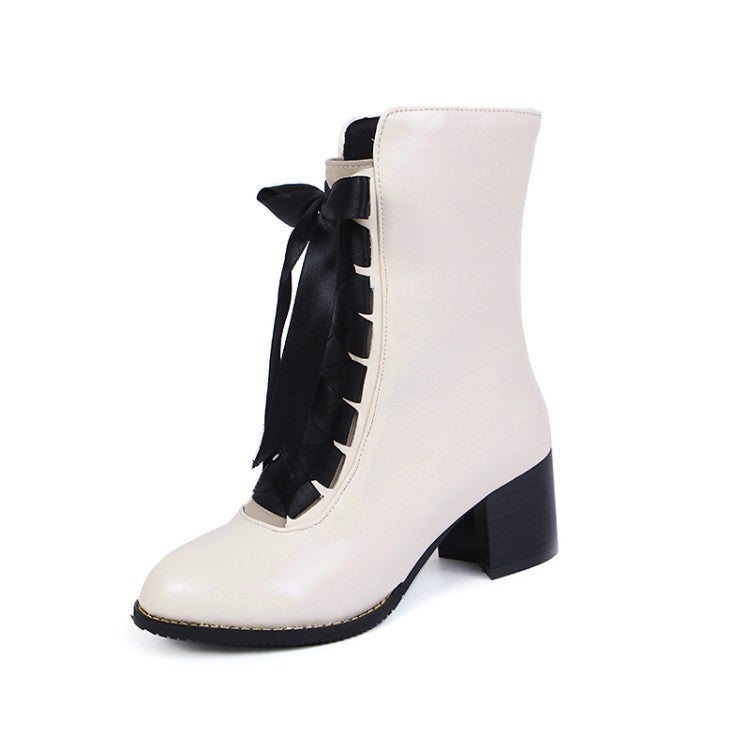 Factory 2018 New Size 33-46 Low Tube Mid Heel Student Martin Boots Tide 18120 - Image 3