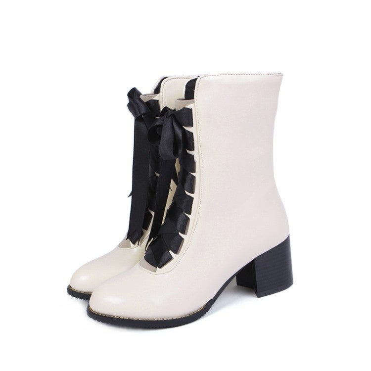 Factory 2018 New Size 33-46 Low Tube Mid Heel Student Martin Boots Tide 18120 - Image 1