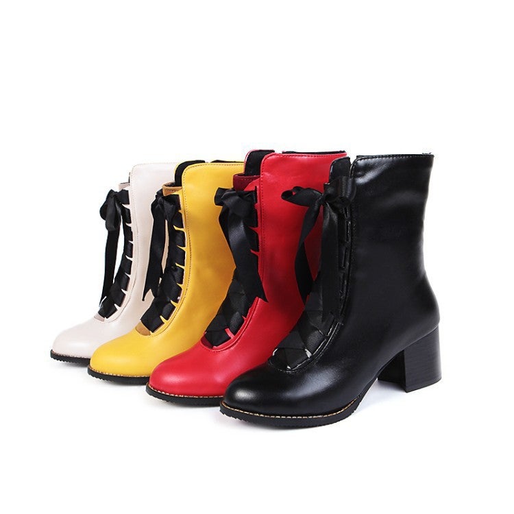 Factory 2018 New Size 33-46 Low Tube Mid Heel Student Martin Boots Tide 18120 - Image 2