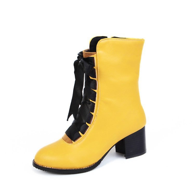 Factory 2018 New Size 33-46 Low Tube Mid Heel Student Martin Boots Tide 18120 - Image 4