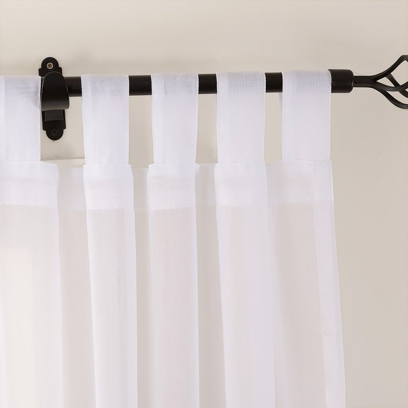 1pc Seafoam Sheer Curtain Panel Polyester Rod Pocket Drapes For Bedroom Living Room Kitchen Fade Resistant Unlined All Season Decorative Window Curtain Romantic Theme Decor Transparent Label Top 54x63 Inches - Image 2