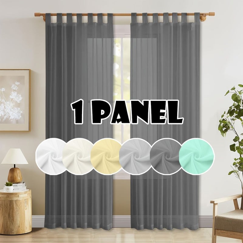 1pc Seafoam Sheer Curtain Panel Polyester Rod Pocket Drapes For Bedroom Living Room Kitchen Fade Resistant Unlined All Season Decorative Window Curtain Romantic Theme Decor Transparent Label Top 54x63 Inches - Image 1