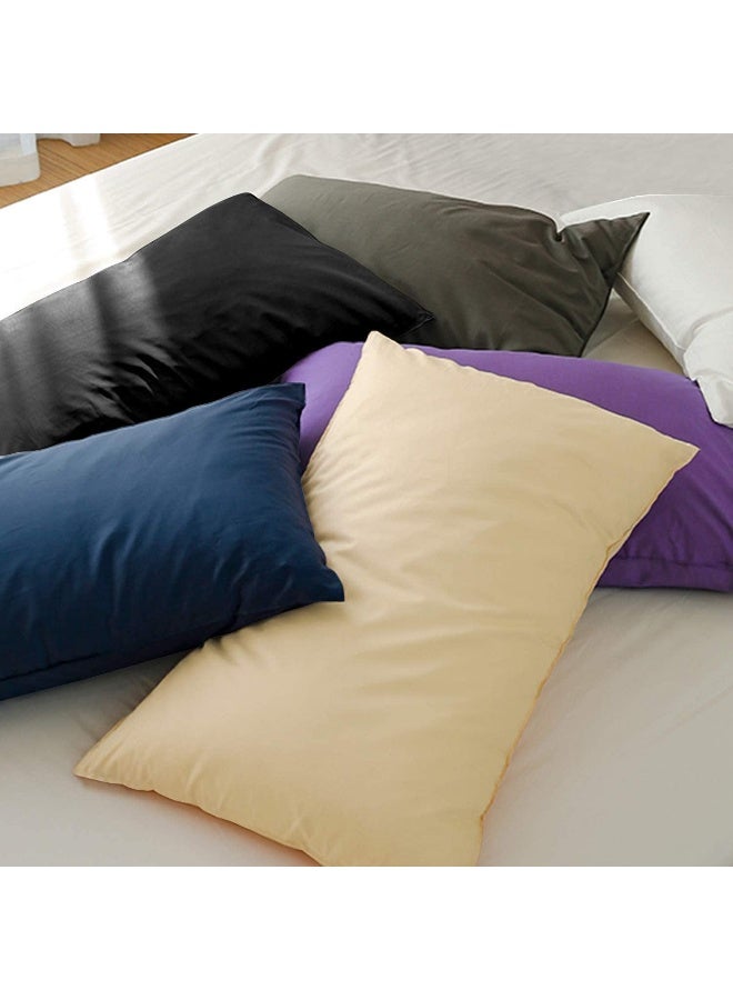 FLXXIE 2 Pack 100% Brushed 1800 Microfiber Plain King Pillowcases, Wrinkle and Stain Resistant, Soft and Cozy Envelope Closure Bed Pillow Cases, Black, 50x90 cm  - Image 4