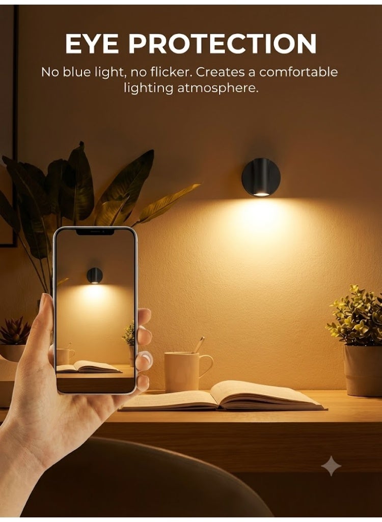 Wireless Indoor LED Spotlight with Timer, Rechargeable, Dimmable 3CCT Accent Uplighting for Plants, Artwork and Home Décor – Black - Image 3