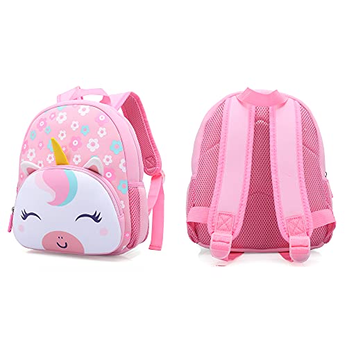 KK CRAFTS Preschool Backpack Toddler Neoprene Animal Schoolbag Lunch backpack for Kids Boys Girls(Floral Unicorn) - Image 5