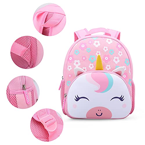 KK CRAFTS Preschool Backpack Toddler Neoprene Animal Schoolbag Lunch backpack for Kids Boys Girls(Floral Unicorn) - Image 4