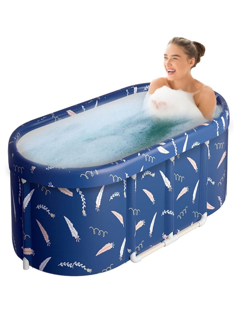 XiuWoo Advance Folding One-time Installation Metal Frame Soaking Waterproof Extra Large Spa Bathtub Barrel, Household Large Shower Bathing Tubs, Separate Family Bathroom SPA Tub for Adults and Kid - Image 1