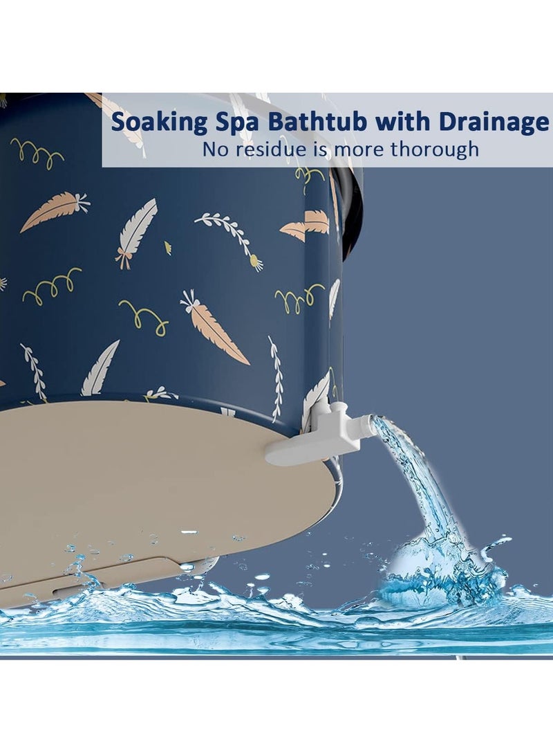 XiuWoo Advance Folding One-time Installation Metal Frame Soaking Waterproof Extra Large Spa Bathtub Barrel, Household Large Shower Bathing Tubs, Separate Family Bathroom SPA Tub for Adults and Kid - Image 4