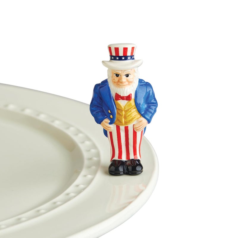 nf nora fleming Nora Fleming Uncle Sam A251  HandPainted Ceramic Holiday Dcor  Spring Minis for The Home and Office 