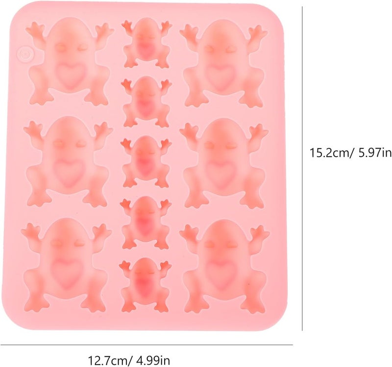 Silicone Frog Mold for Chocolate and Candy Making 11-cavity Pink Baking Mold Set with Multiple Sizes Flexible Non-stick Fondant for DIY Dessert and Candy Preparation - Image 2
