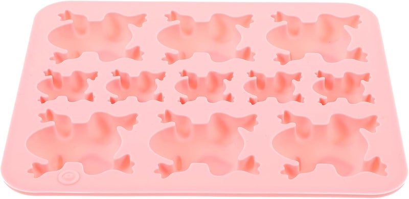 Silicone Frog Mold for Chocolate and Candy Making 11-cavity Pink Baking Mold Set with Multiple Sizes Flexible Non-stick Fondant for DIY Dessert and Candy Preparation - Image 1