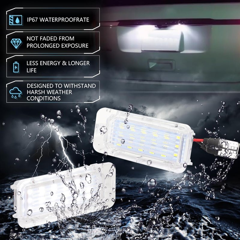 VANKUB LED License Plate Light for Fo-rd Explorer Escape Fusion Fiesta Expedition Lincoln MKC, Fo-rd Lincoln Led Rear Tag Lamps, 6000K White Lights, 2 PCS - Image 4