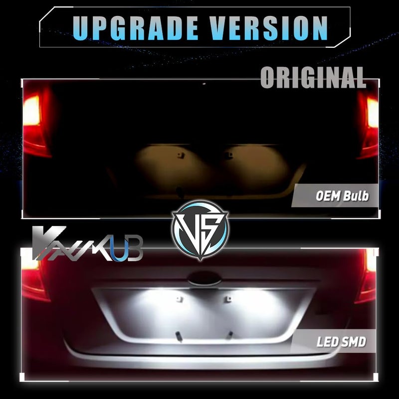 VANKUB LED License Plate Light for Fo-rd Explorer Escape Fusion Fiesta Expedition Lincoln MKC, Fo-rd Lincoln Led Rear Tag Lamps, 6000K White Lights, 2 PCS - Image 3