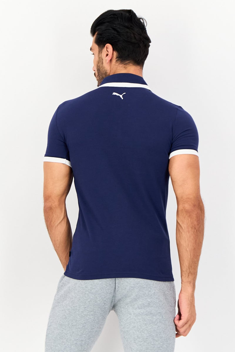 PUMA تي شيرت بولو للرجال بأكمام قصيرة مناسب للرياضة في الهواء الطلق، Navy - Image 3