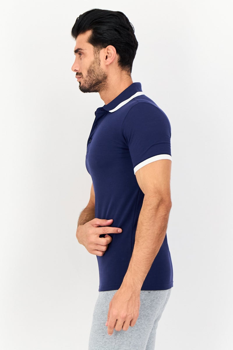 PUMA تي شيرت بولو للرجال بأكمام قصيرة مناسب للرياضة في الهواء الطلق، Navy - Image 2