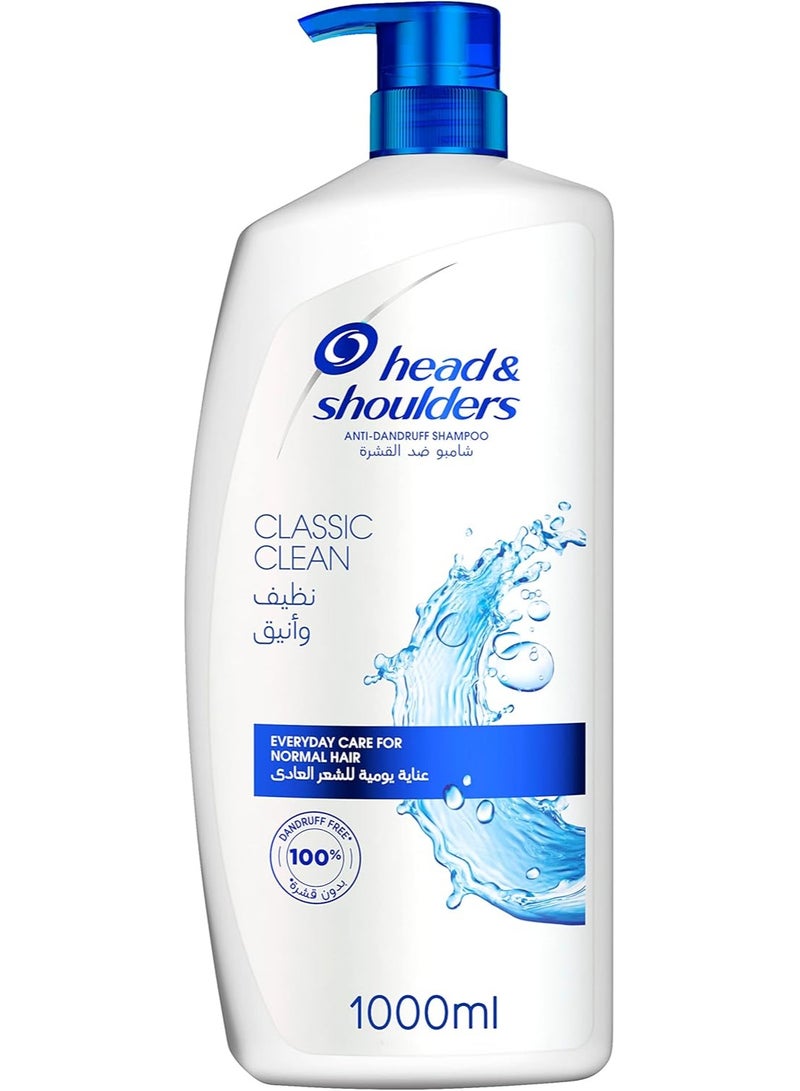Head & Shoulders Classic Clean Anti-Dandruff Shampoo 1000ml Clean & Elegant - Image 1