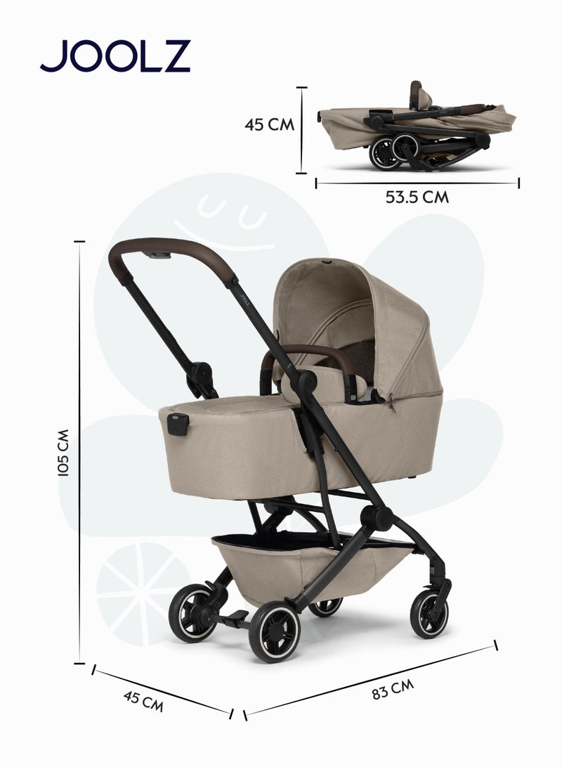 JOOLZ AER+ Lightweight Compact Travel Stroller – One-Hand Quick Fold, XXL Sun Hood, Adjustable Recline, Ultra Durable, Comfortable & Travel-Friendly – Supports Up to 50 lbs – Sandy Taupe - Image 5