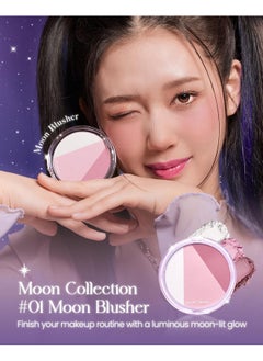 AMTS Moon Blusher ; Purple Pink Moon Lit Clear Blush, 3Color For Natural, Healthy Glow, Covers Pores, Long Lasting Korean Beauty (Moon)  - Image 5