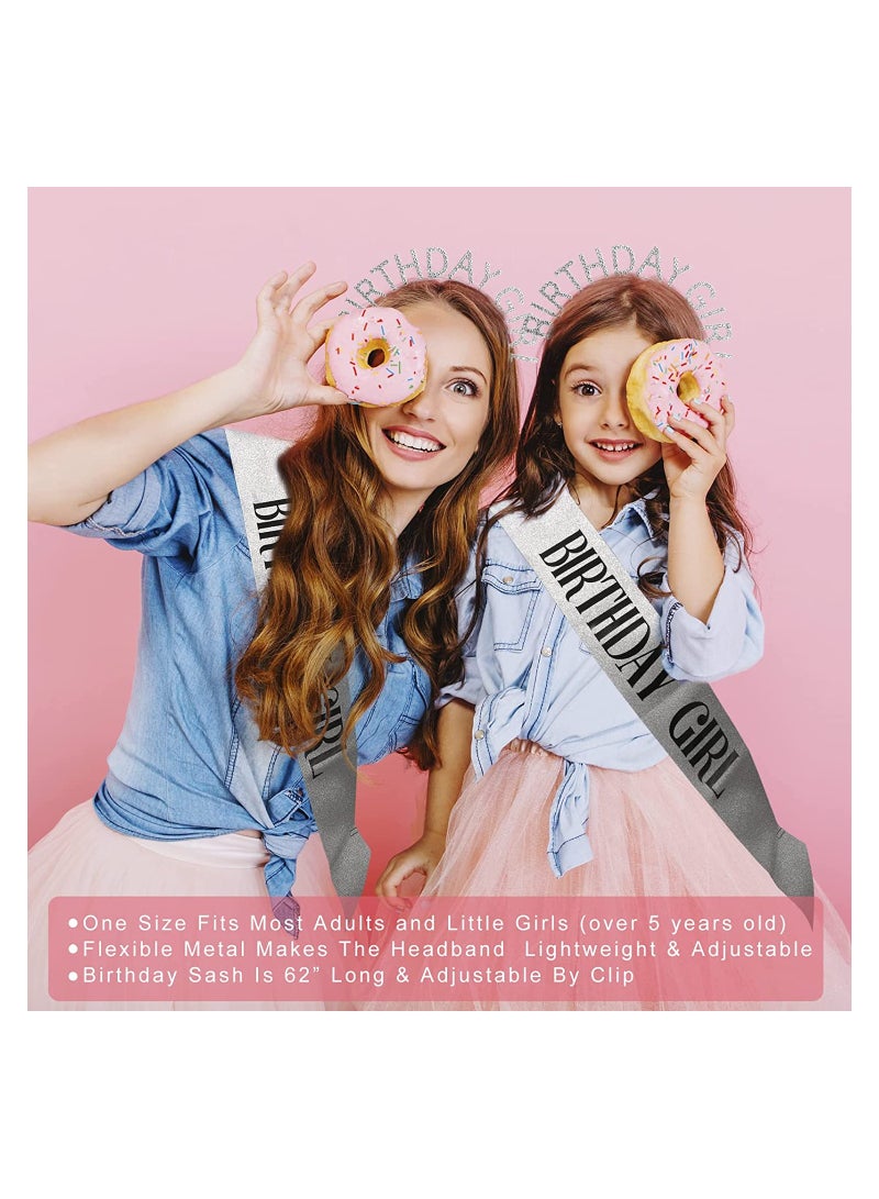 Zikra Birthday Girl Headband Ladies Birthday Tiara Happy Birthday Jewelry Silver - Image 2