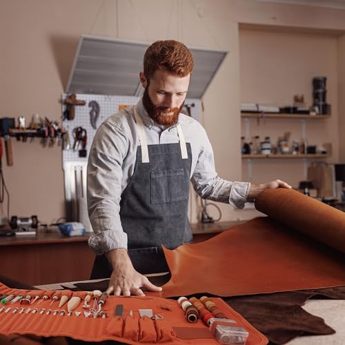 Dorhui Leather Working Tools Kit with Custom Storage Bag Leather Stamping Tools Leathering Craft Making for Cutting Punching Sewing Carving Stamping - Image 5