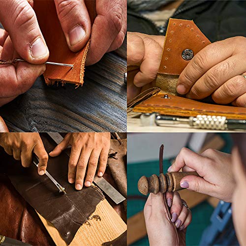 Dorhui Leather Working Tools Kit with Custom Storage Bag Leather Stamping Tools Leathering Craft Making for Cutting Punching Sewing Carving Stamping - Image 4