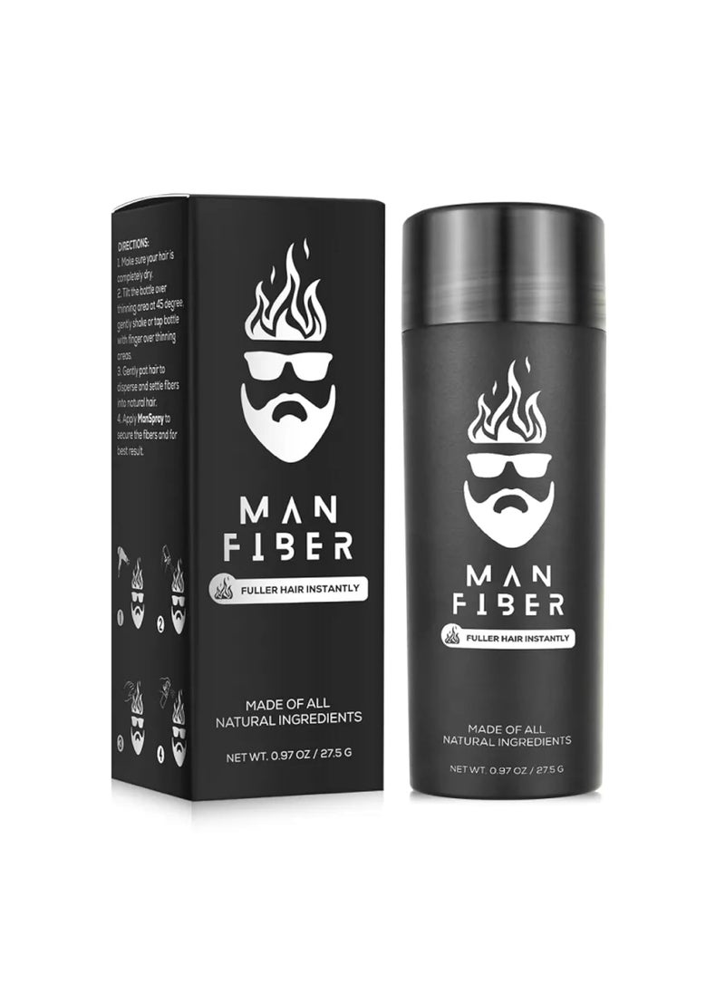 Man Essentials - Hair Fibers 275g black for Instant Thickening and Volumizing of Hair  Reduces appearance of Thinning and Balding  Natural Looking Result  Replenishment Black Hair Fibers for THE MAN KIT - Image 1
