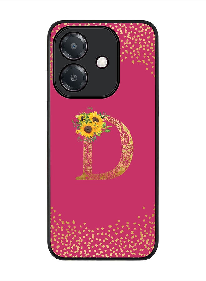 Stylizedd For Oppo A5i Case,Slim fit Camera Protection, Shockproof Thin Phone cover  - Custom Floral Monogram - D ( Deep Pink )