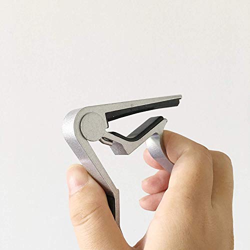 Mustang One Handed Trigger Guitar Metal Capo Quick Change For Electric And Acoustic Guitars (Silver) - Image 2
