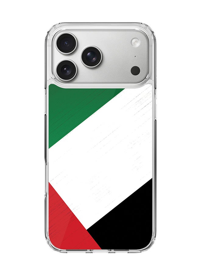 Stylizedd حافظة ماغسيف شفافة كلاسيكية لجهاز آيفون 17 برو ماكس، حافظة هجين ناعمة حواف مرنة مضادة للسقوط TPU PC جل رقيقة شفافة [مصممة لجهاز آيفون 17 برو ماكس] - علم الإمارات العربية المتحدة بطباعة كاملة