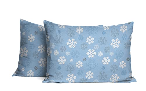 Pointehaven Heavy Weight Flannel Sheet Set, King, Snow Flakes - Warm & Cozy - 100% Cotton Flannel Pre-Shrunk -170 GSM -Deep Pockets -Easy Fit Elastic All Around-Comfy Double Brushed - Image 4