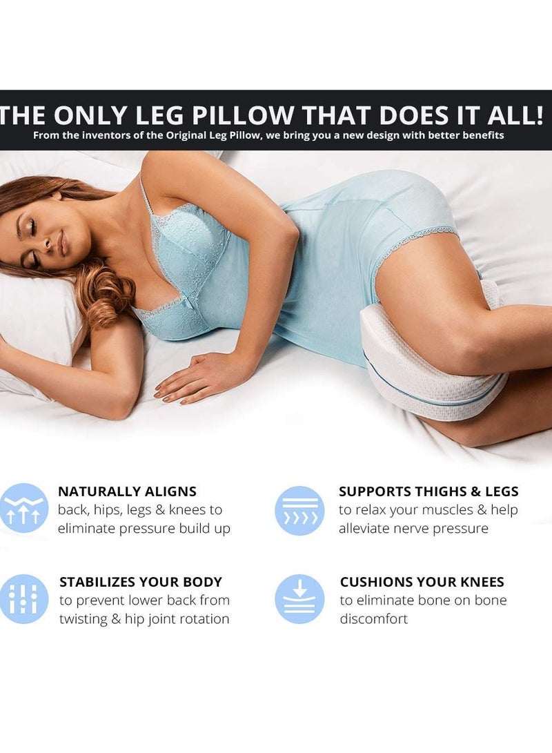 SOLARAE Contour Legacy Leg & Knee Foam Support Pillow, Soothing Pain Relief for Sciatica, Back, Hips, Knees & Sciatica Nerve Pressure Relief - Image 3